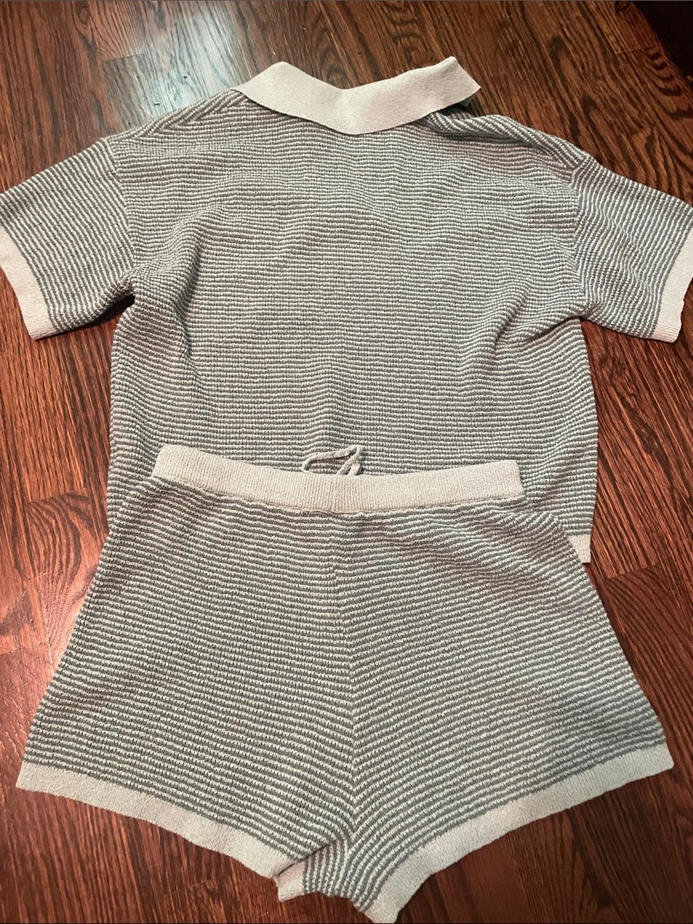 VICI Striped Knit Collared Two-Piece Set in Mint Green, NWOT